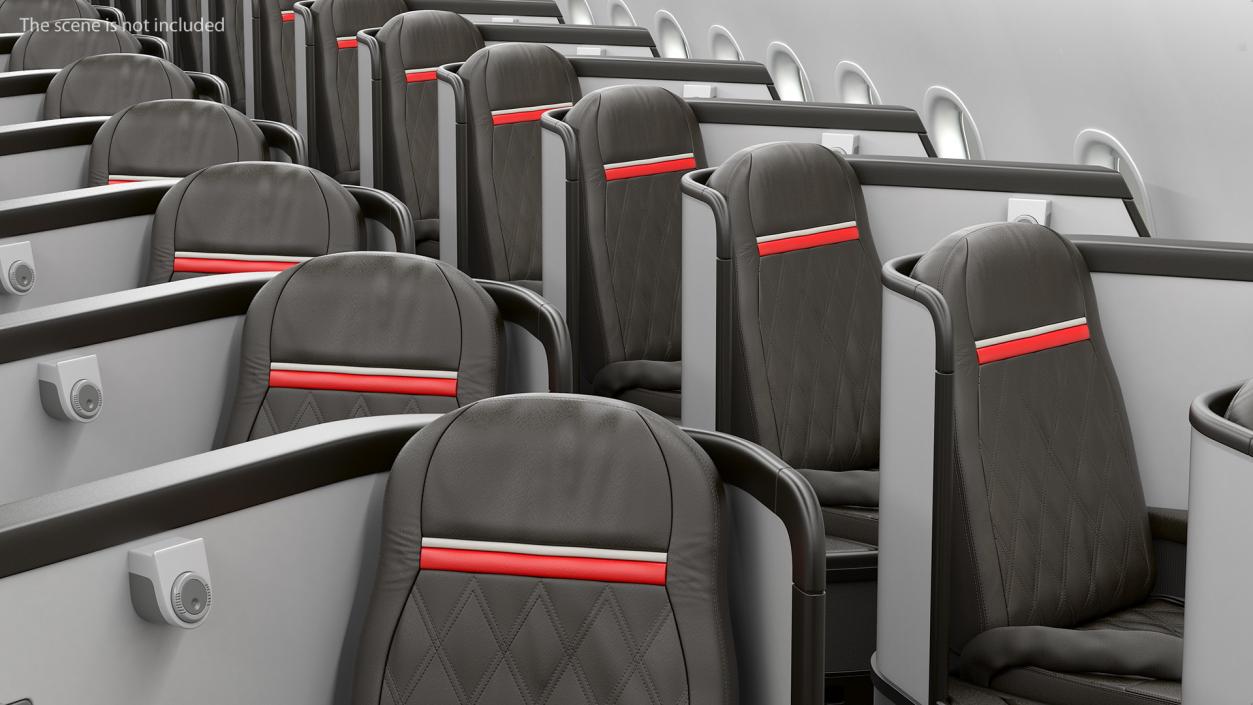 Airplane Business Class Seats Side 3D model