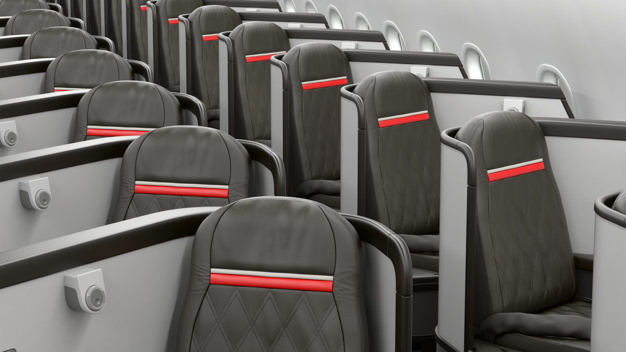 Airplane Business Class Seats Side 3D model