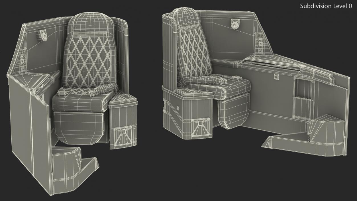 Airplane Business Class Seats Side 3D model