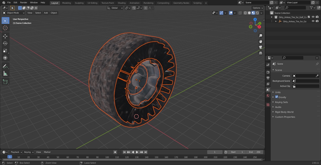 3D Dirty Airless Tire for Golf Cart MICHELIN