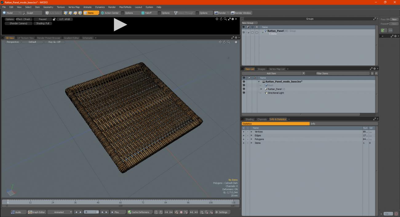 Rattan Panel 3D