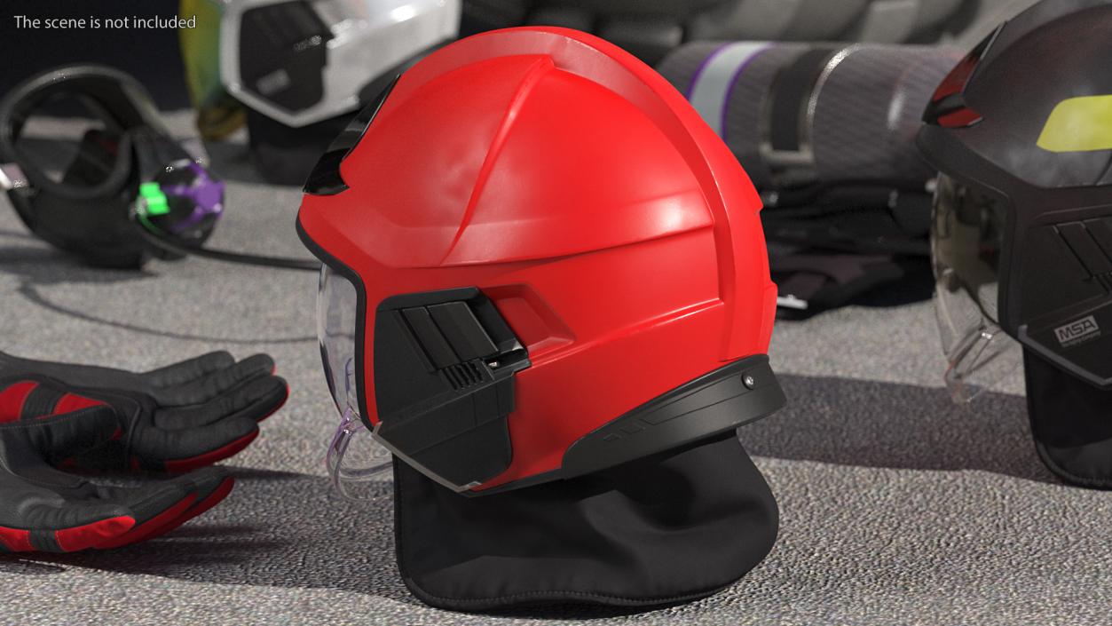 3D model Fire Helmet Red