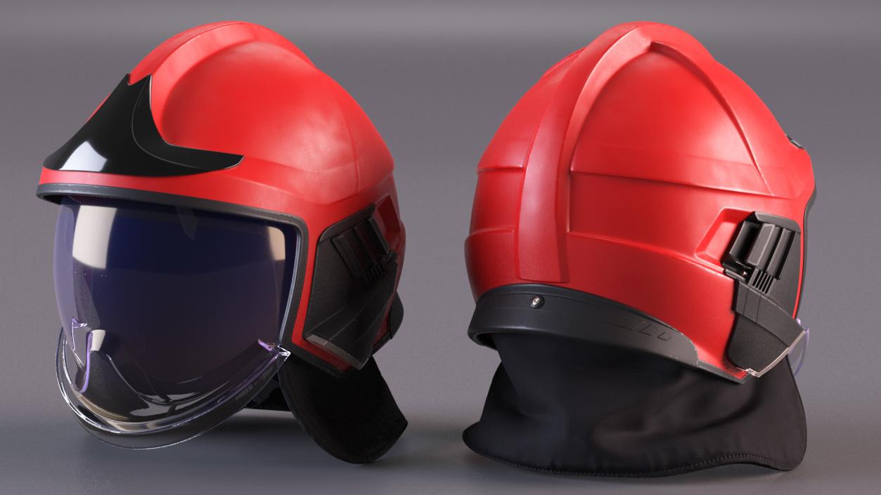 3D model Fire Helmet Red