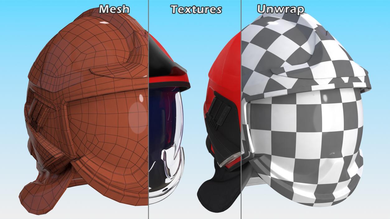 3D model Fire Helmet Red