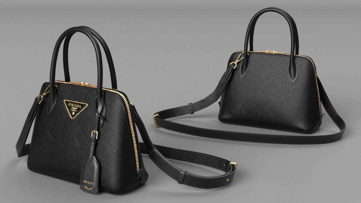 3D Woman Bag Prada Promenade Black