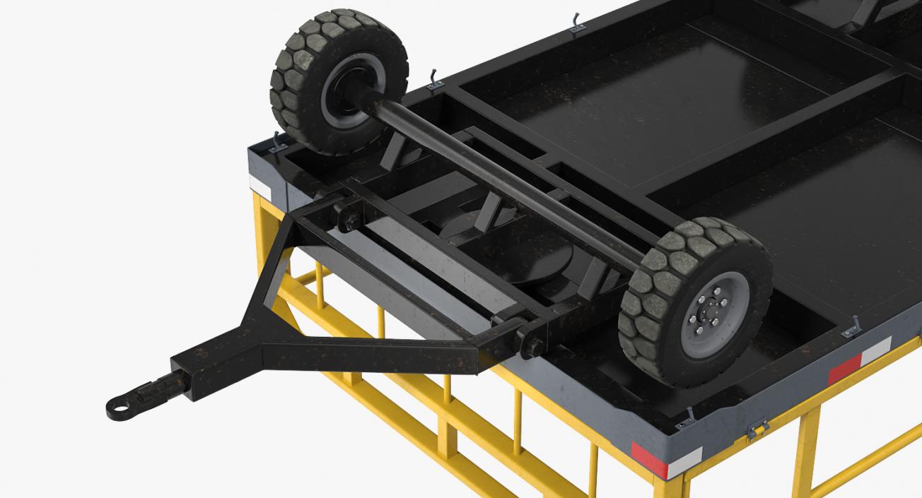 Airport Luggage Trolley Baggage Trailer 3D model