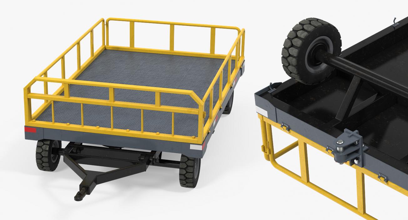 Airport Luggage Trolley Baggage Trailer 3D model