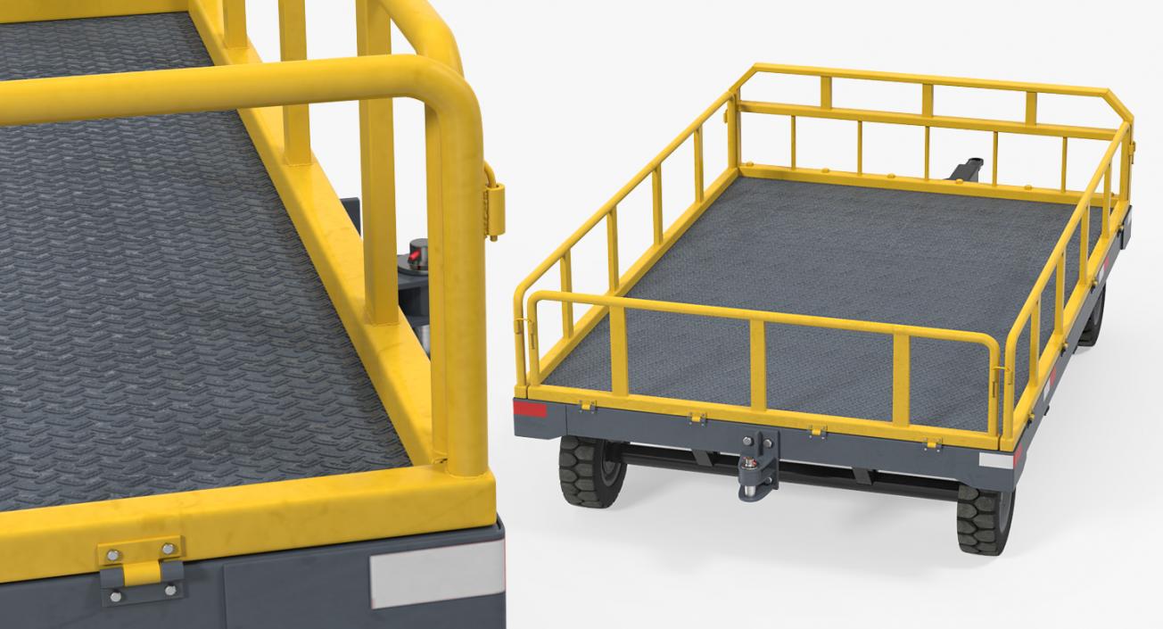 Airport Luggage Trolley Baggage Trailer 3D model