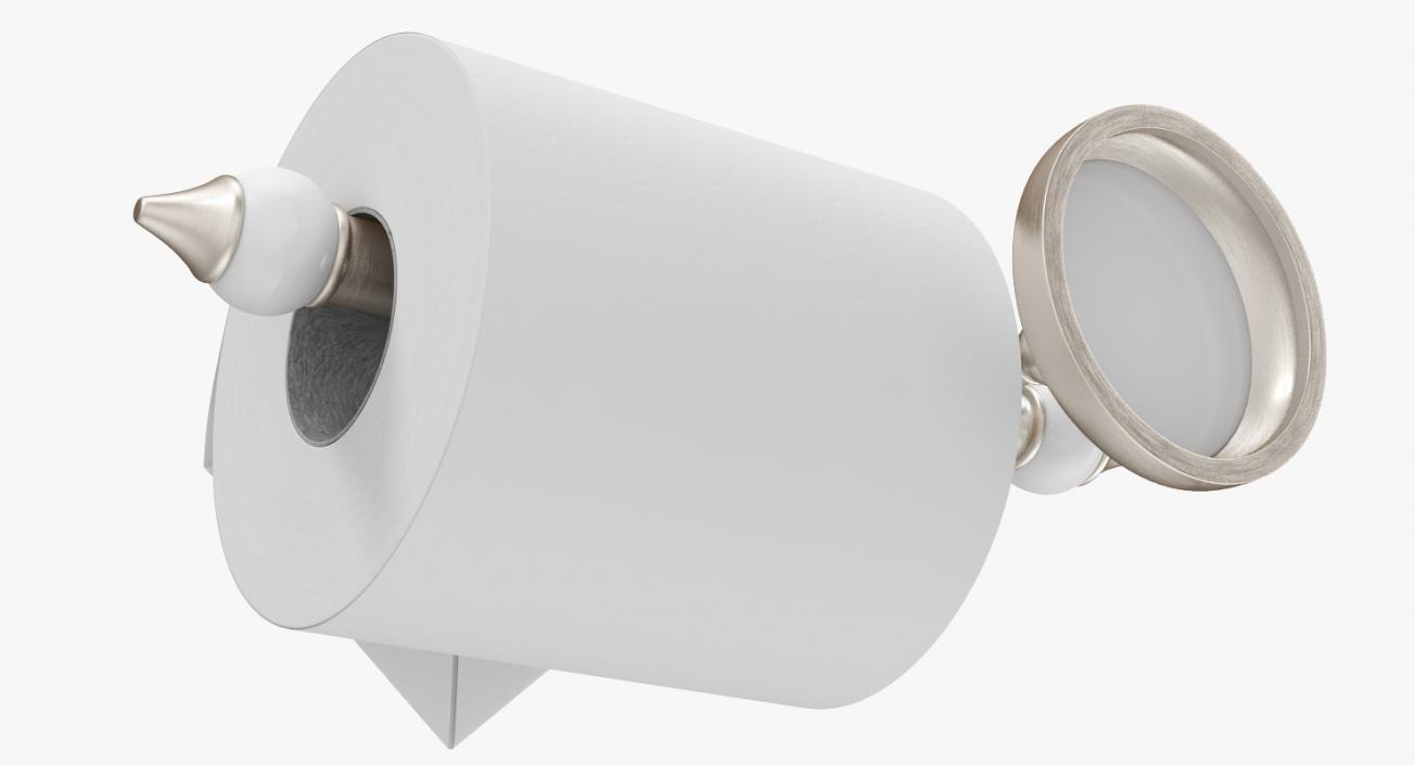 3D Classic Toilet Paper Holder with Paper model