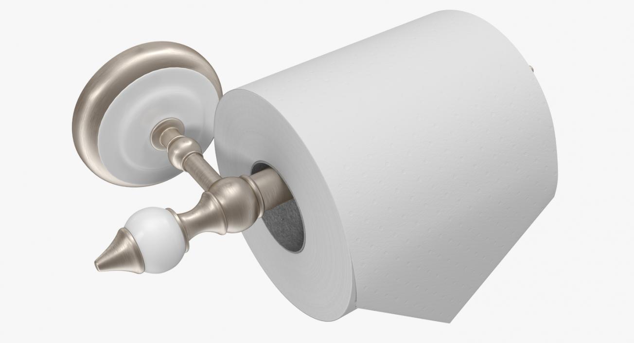 3D Classic Toilet Paper Holder with Paper model