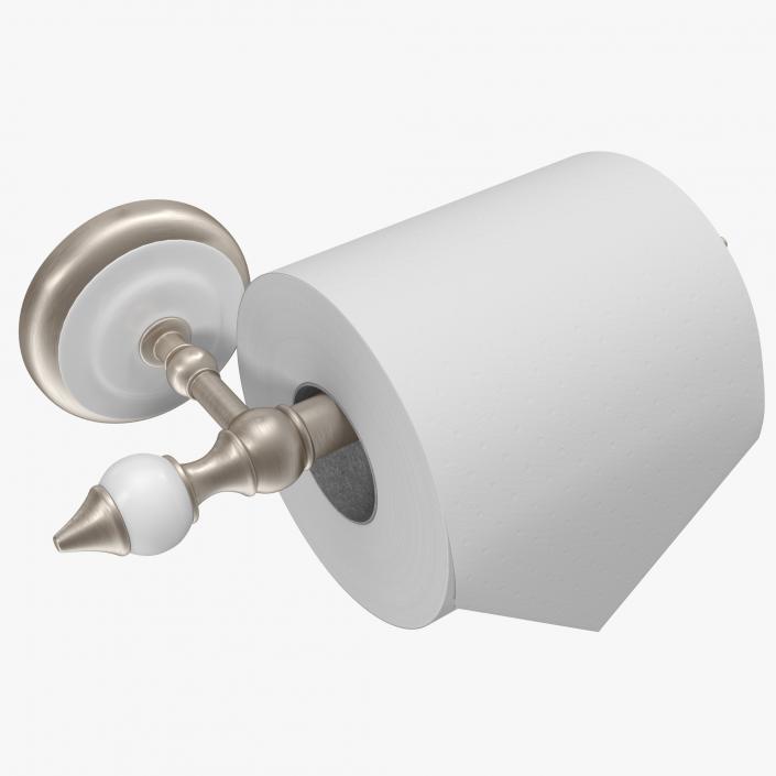 3D Classic Toilet Paper Holder with Paper model