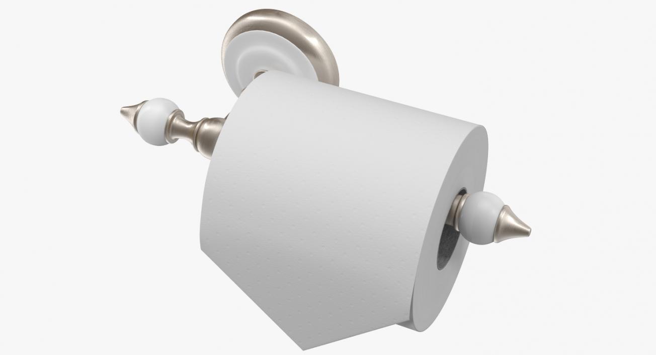 3D Classic Toilet Paper Holder with Paper model