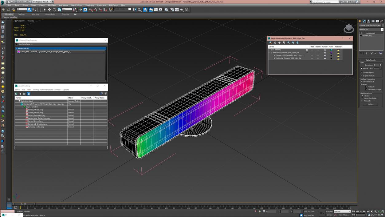 Horizontal Dynamic RGB Light Bar 3D