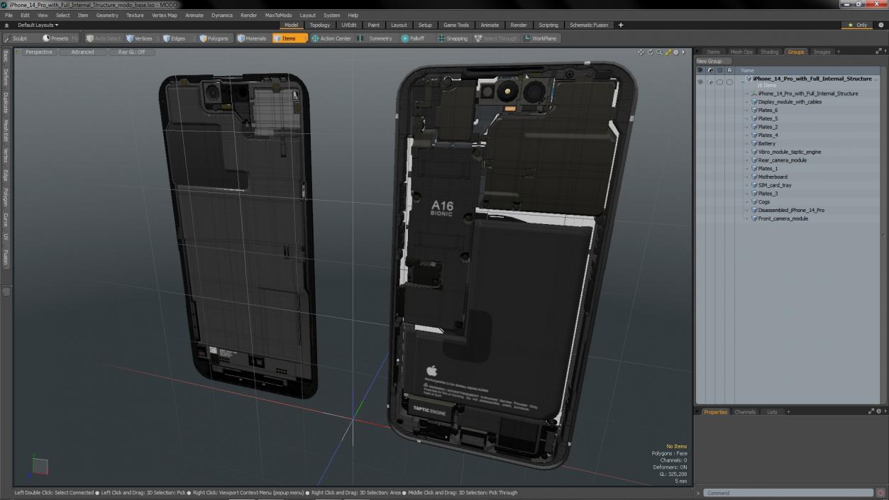 iPhone 14 Pro with Full Internal Structure 3D