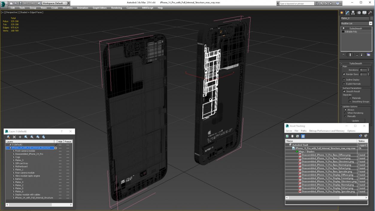 iPhone 14 Pro with Full Internal Structure 3D