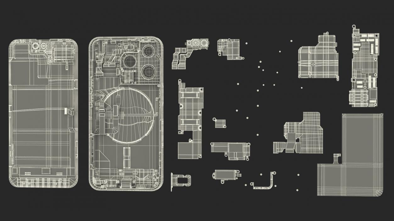 iPhone 14 Pro with Full Internal Structure 3D