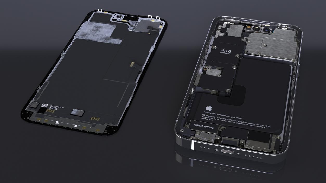 iPhone 14 Pro with Full Internal Structure 3D