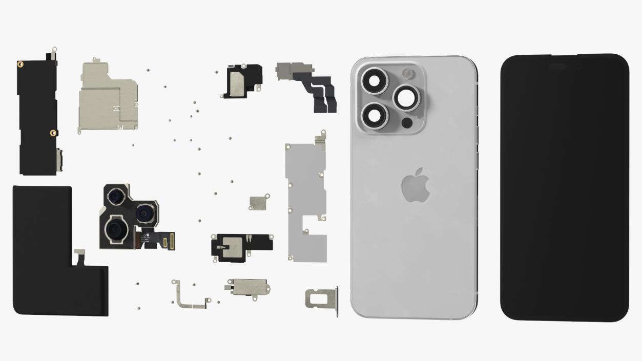 iPhone 14 Pro with Full Internal Structure 3D