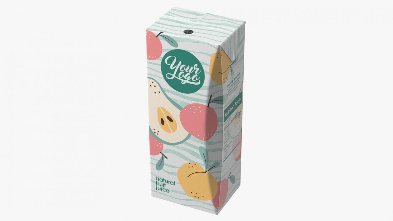 3D model Small Aseptic Carton Mockup Striped