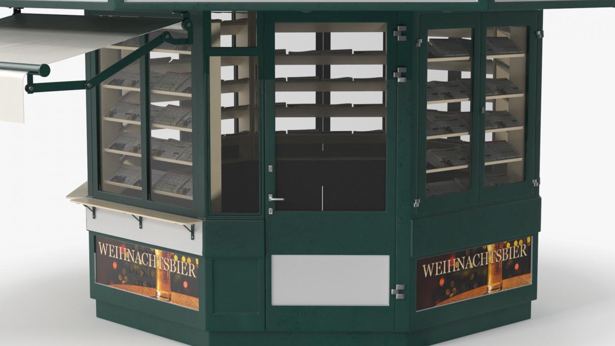 Rheinische Post Newspaper Kiosk Green 3D