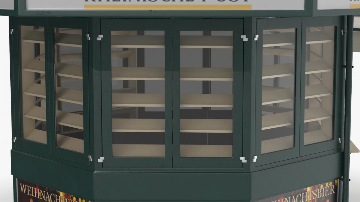 Rheinische Post Newspaper Kiosk Green 3D