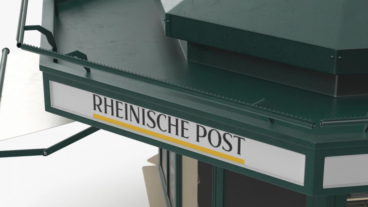 Rheinische Post Newspaper Kiosk Green 3D