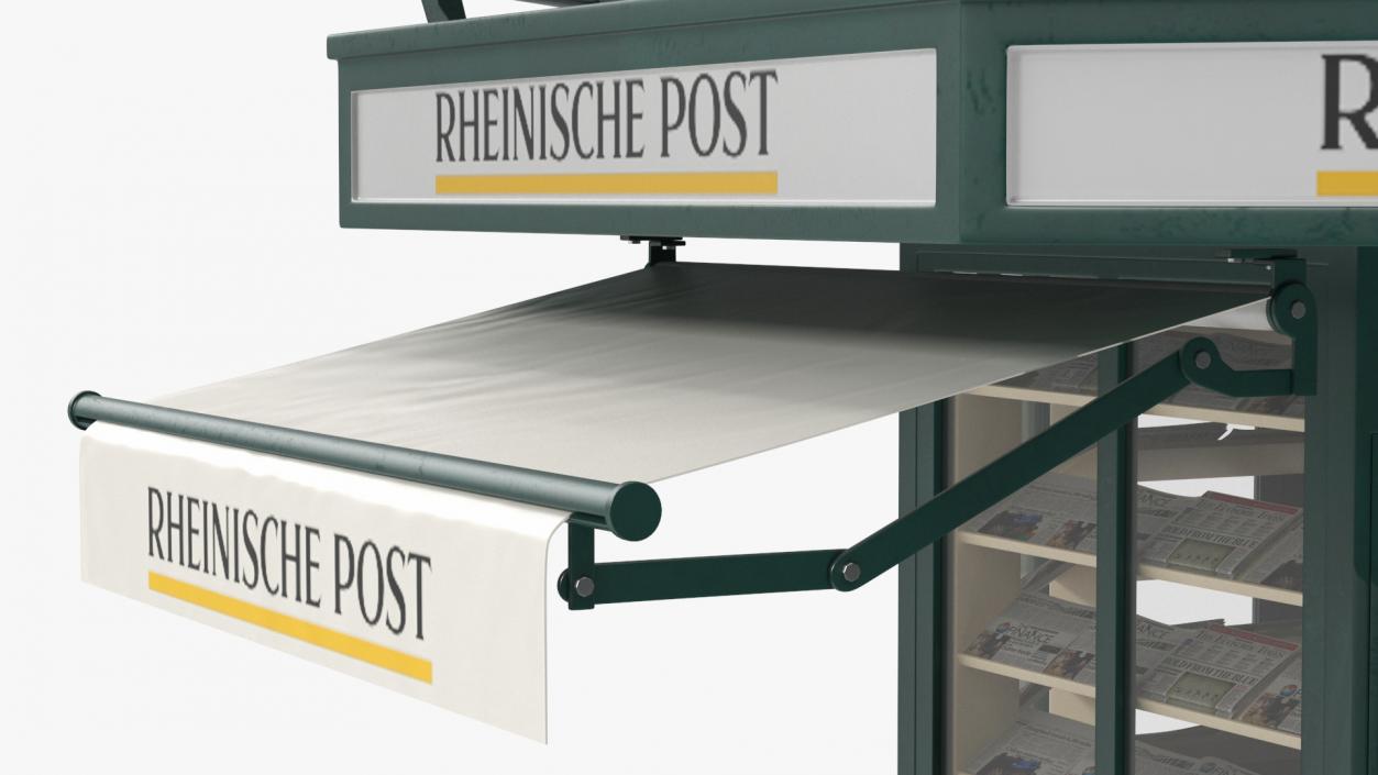 Rheinische Post Newspaper Kiosk Green 3D