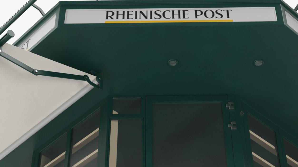 Rheinische Post Newspaper Kiosk Green 3D