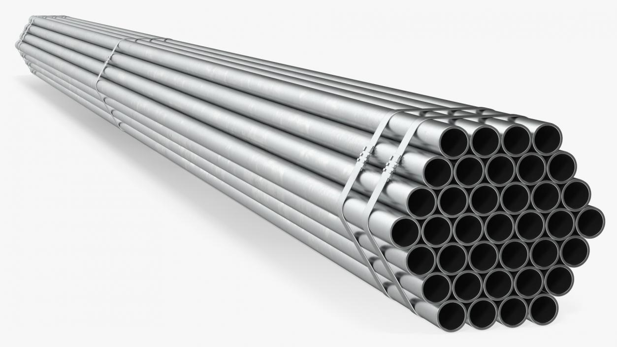 Steel Pipes Bundle 6 Meters 2 3D model