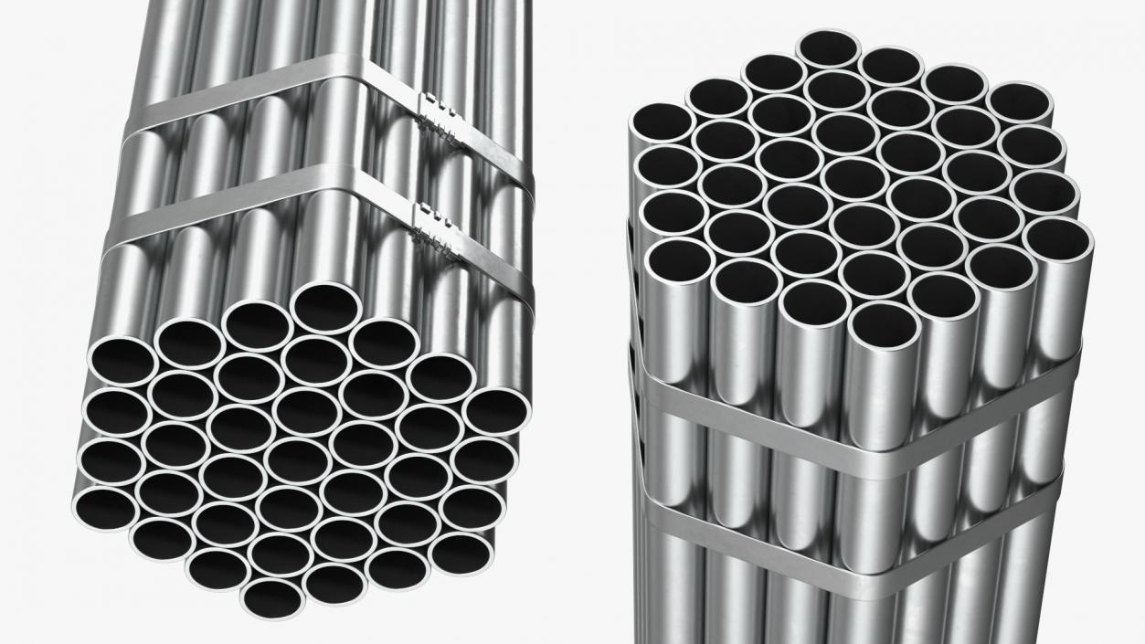 Steel Pipes Bundle 6 Meters 2 3D model