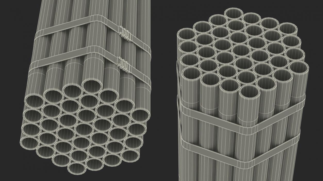 Steel Pipes Bundle 6 Meters 2 3D model