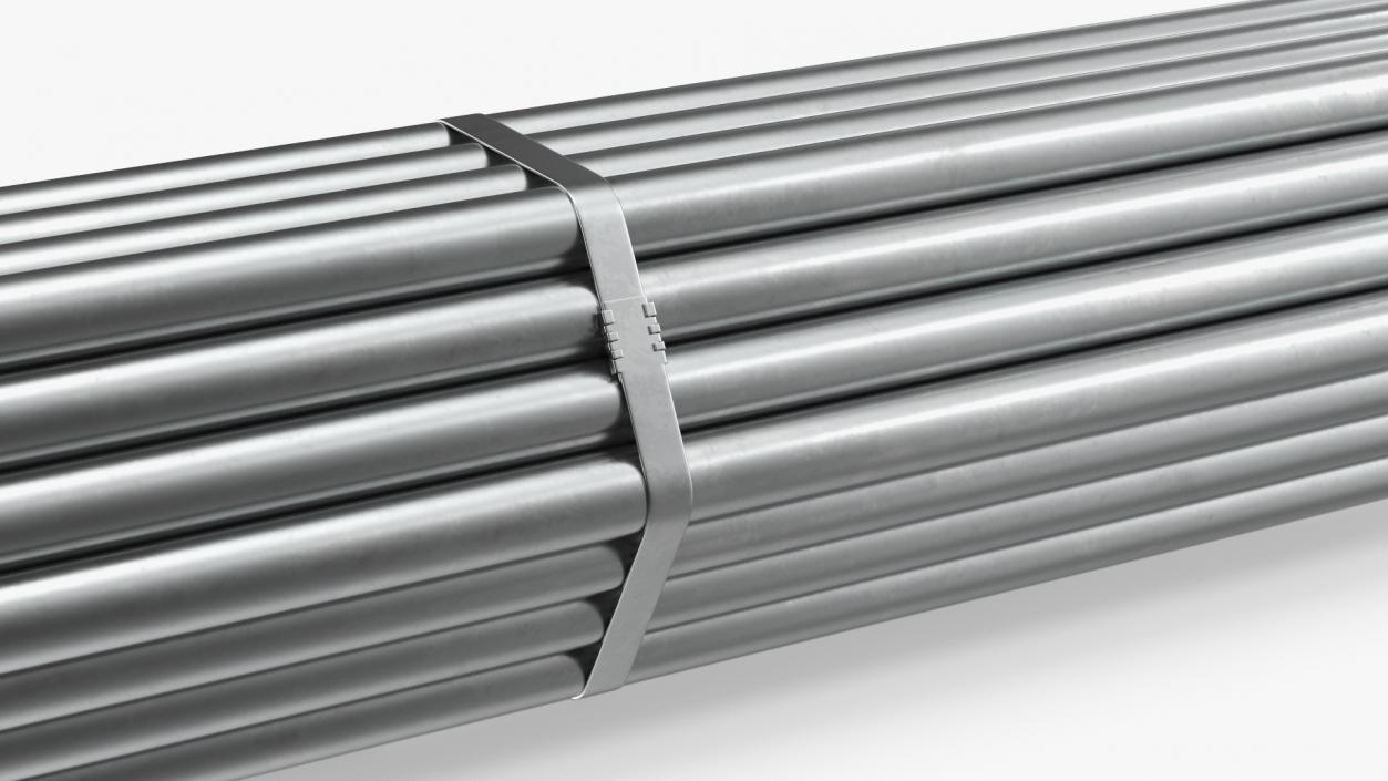 Steel Pipes Bundle 6 Meters 2 3D model