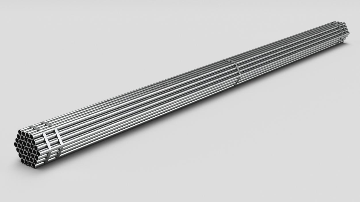 Steel Pipes Bundle 6 Meters 2 3D model