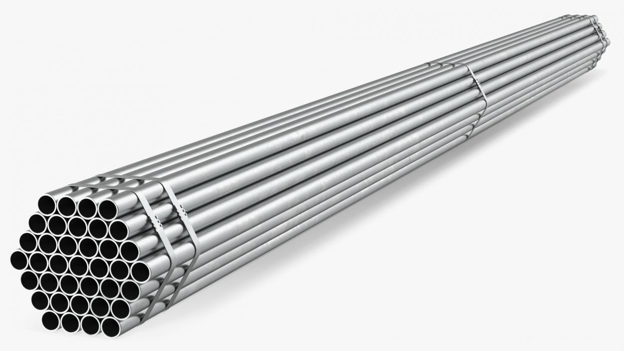 Steel Pipes Bundle 6 Meters 2 3D model