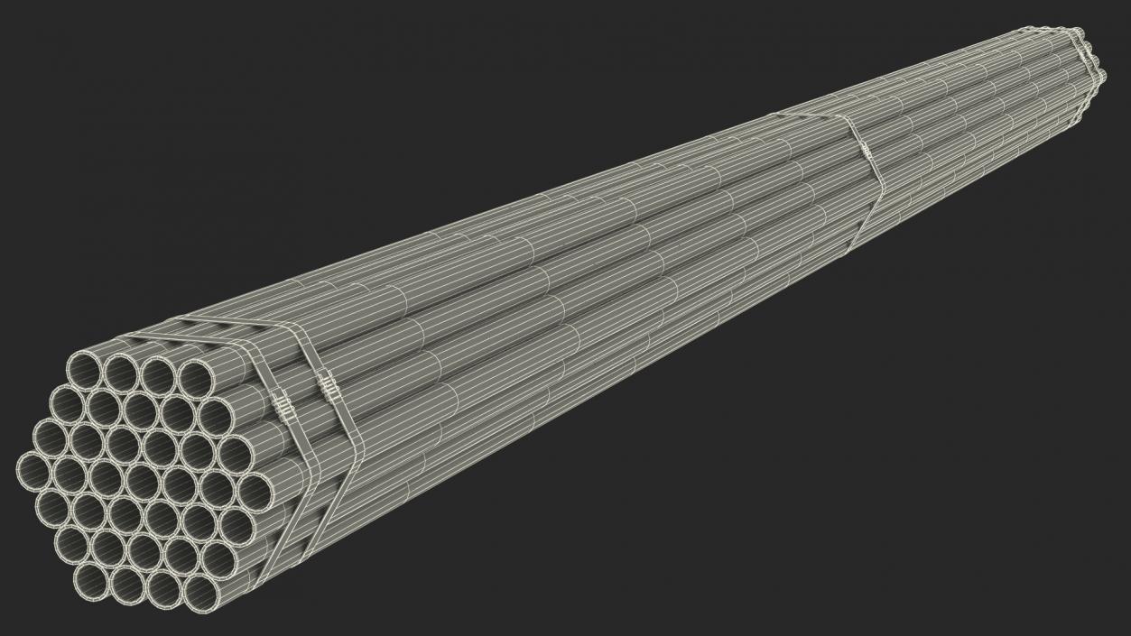 Steel Pipes Bundle 6 Meters 2 3D model