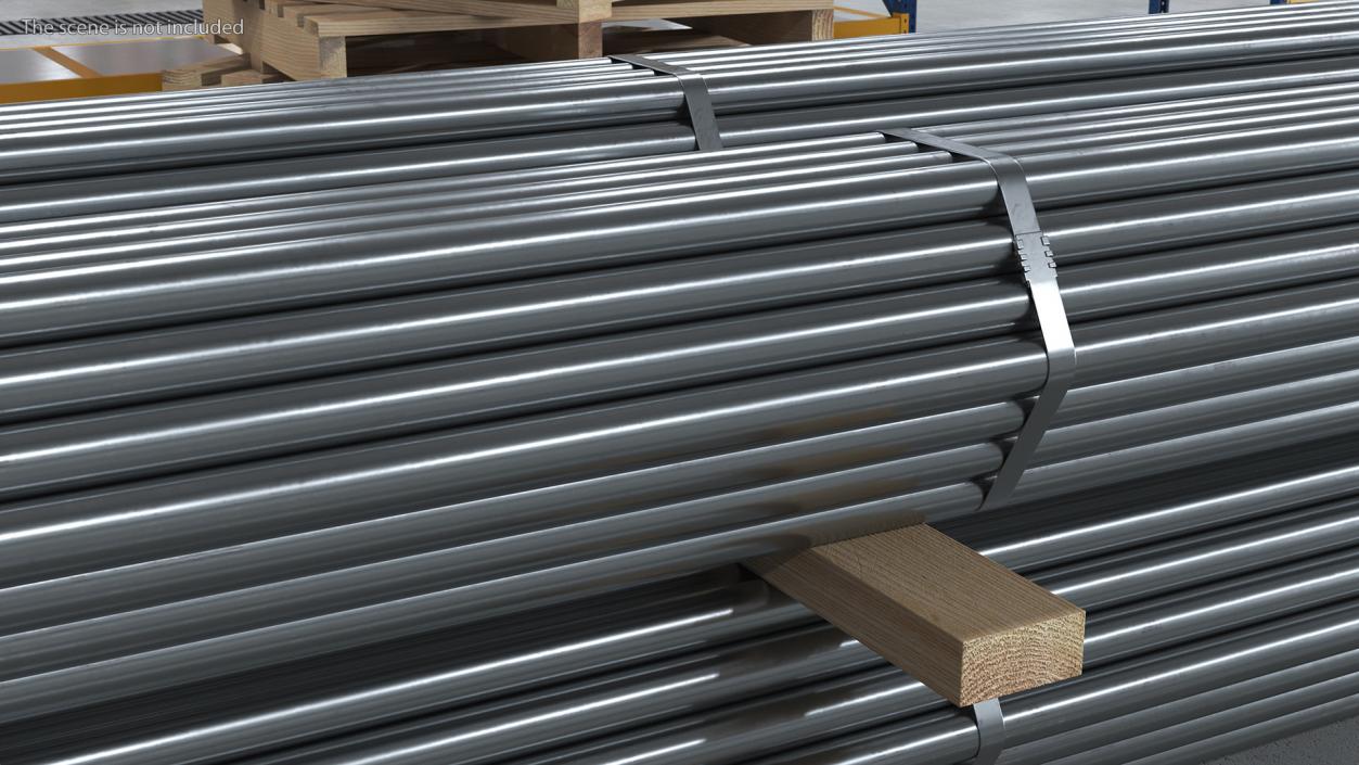 Steel Pipes Bundle 6 Meters 2 3D model