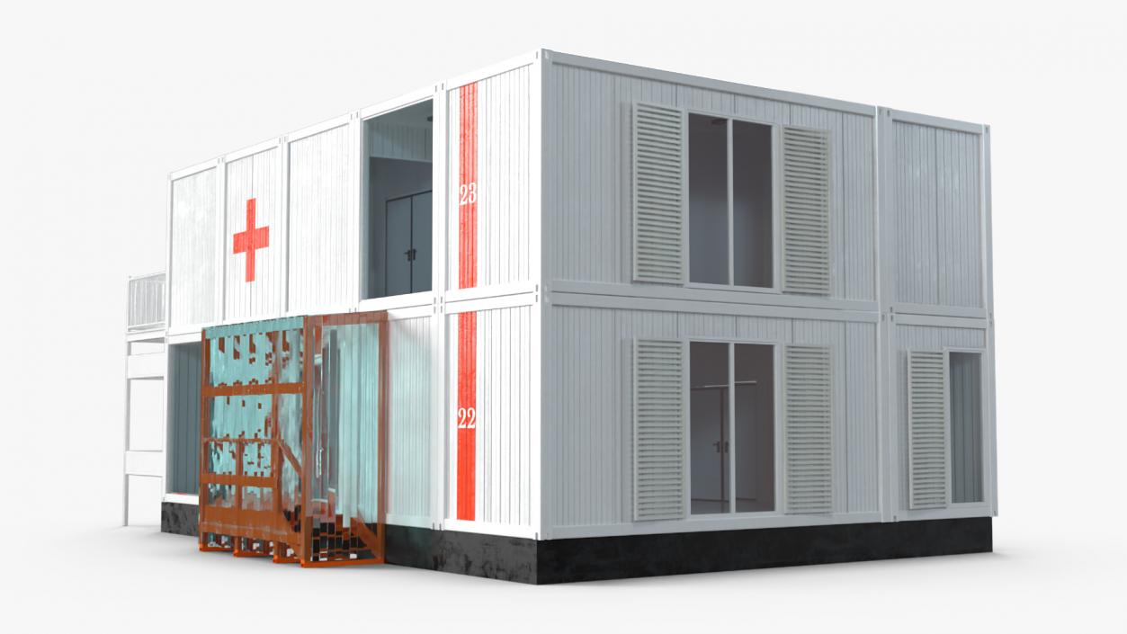 3D model Double Story Portable Clinic 2