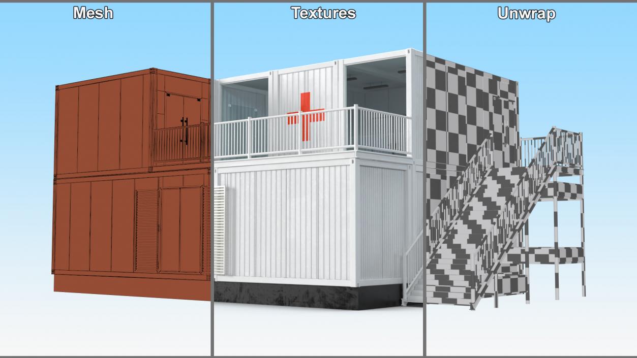 3D model Double Story Portable Clinic 2