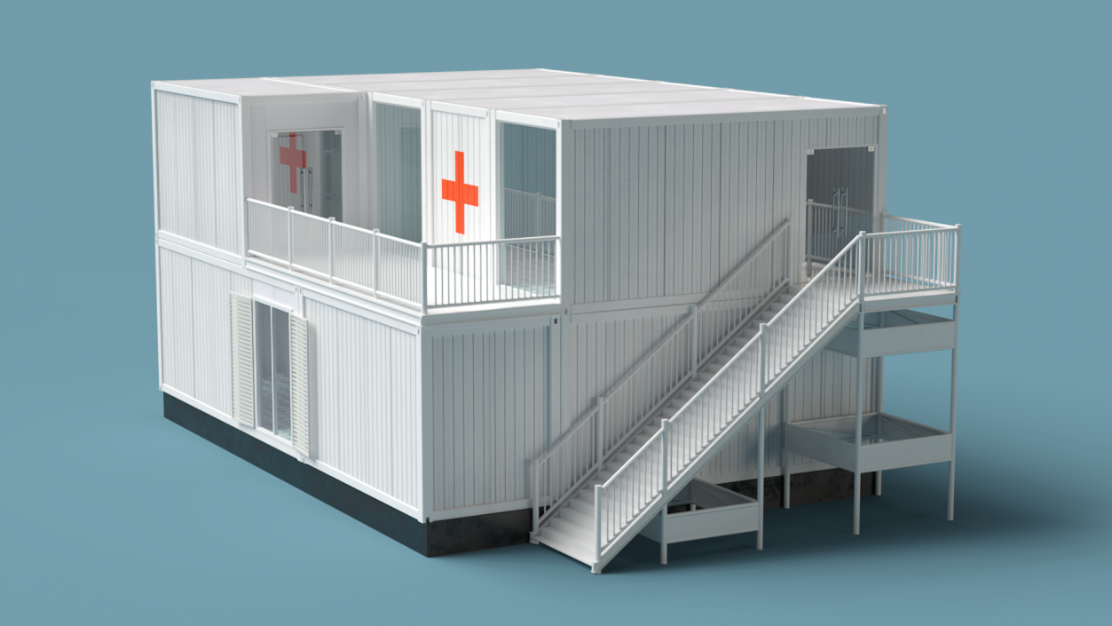 3D model Double Story Portable Clinic 2