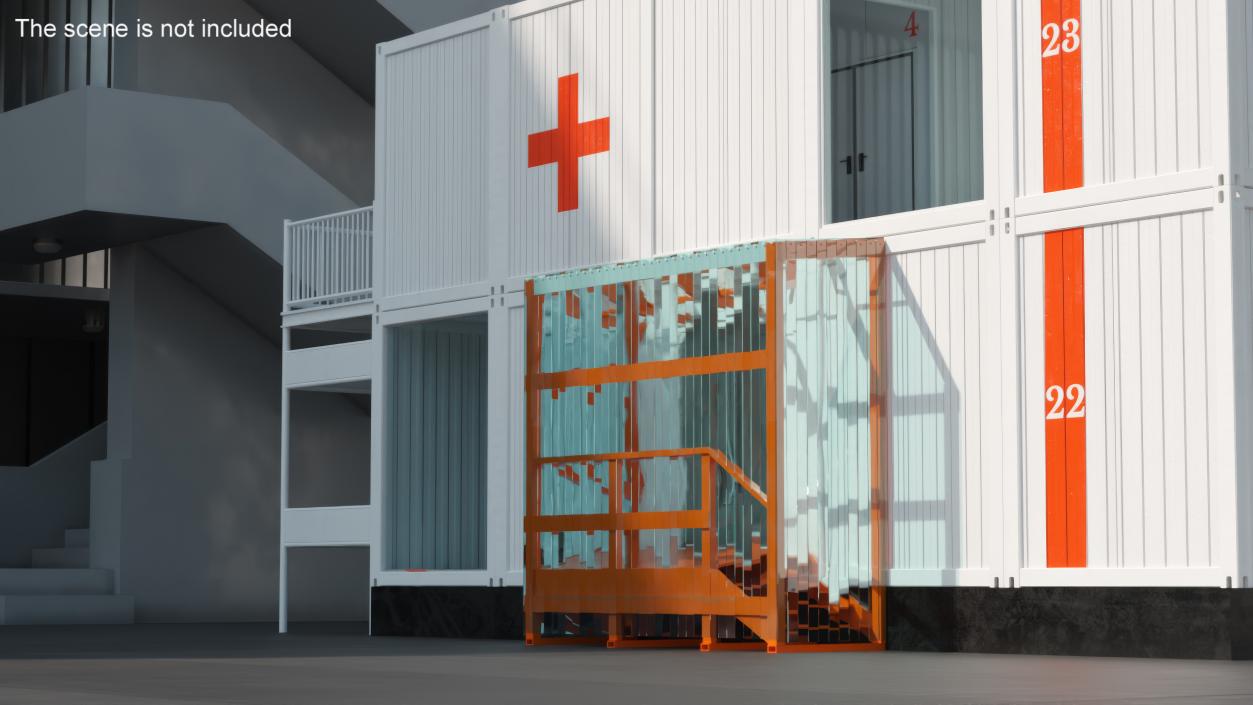 3D model Double Story Portable Clinic 2