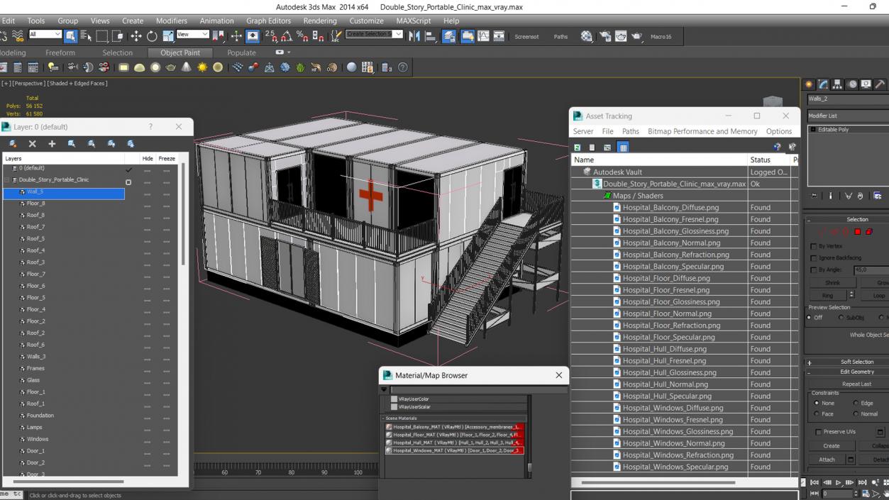 3D model Double Story Portable Clinic 2