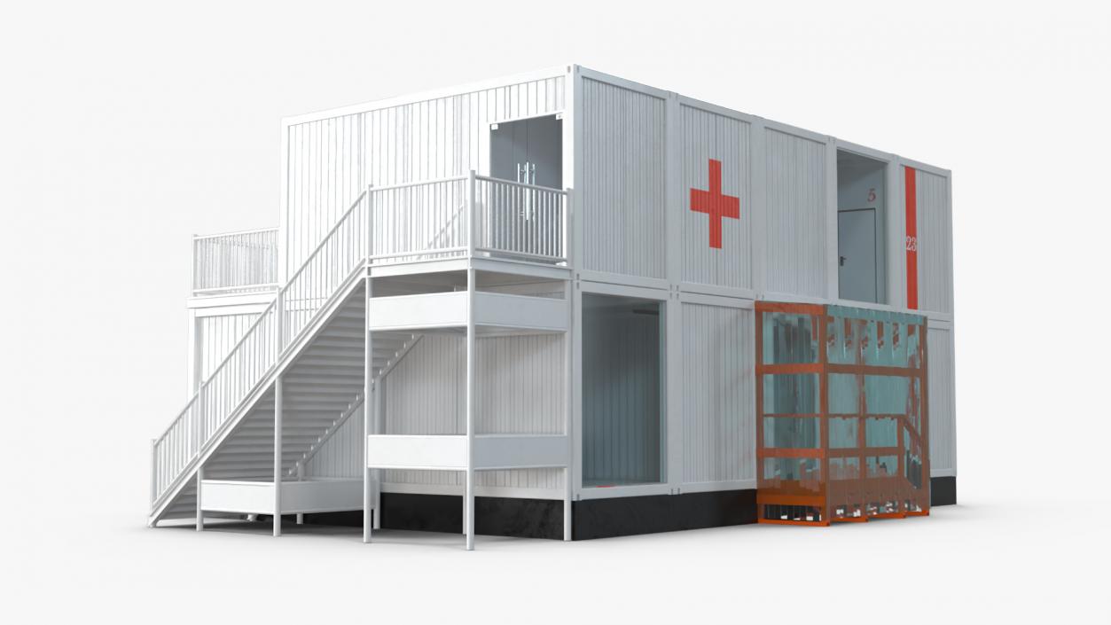 3D model Double Story Portable Clinic 2