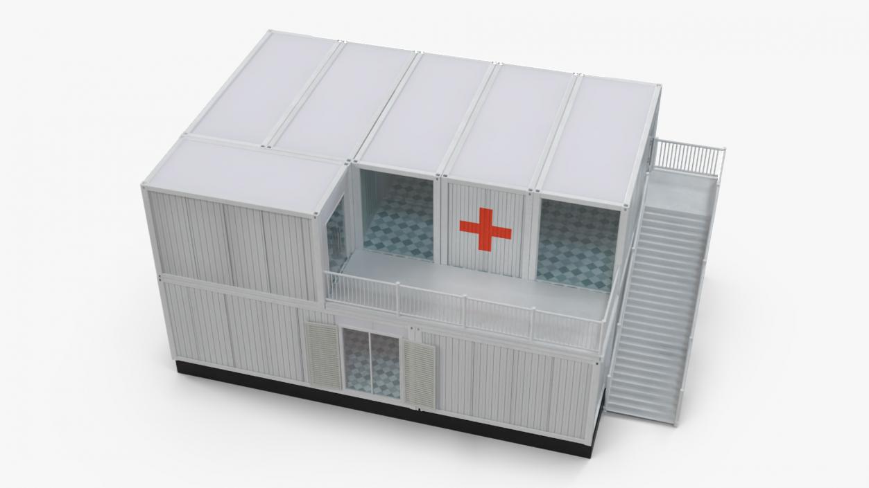 3D model Double Story Portable Clinic 2