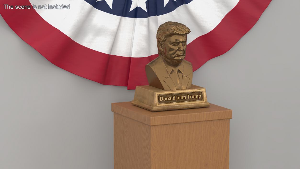 Bust of Donald Trump on Pedestal 3D