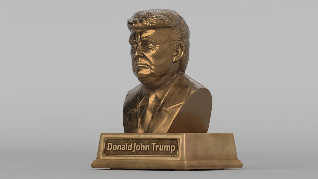 Bust of Donald Trump on Pedestal 3D