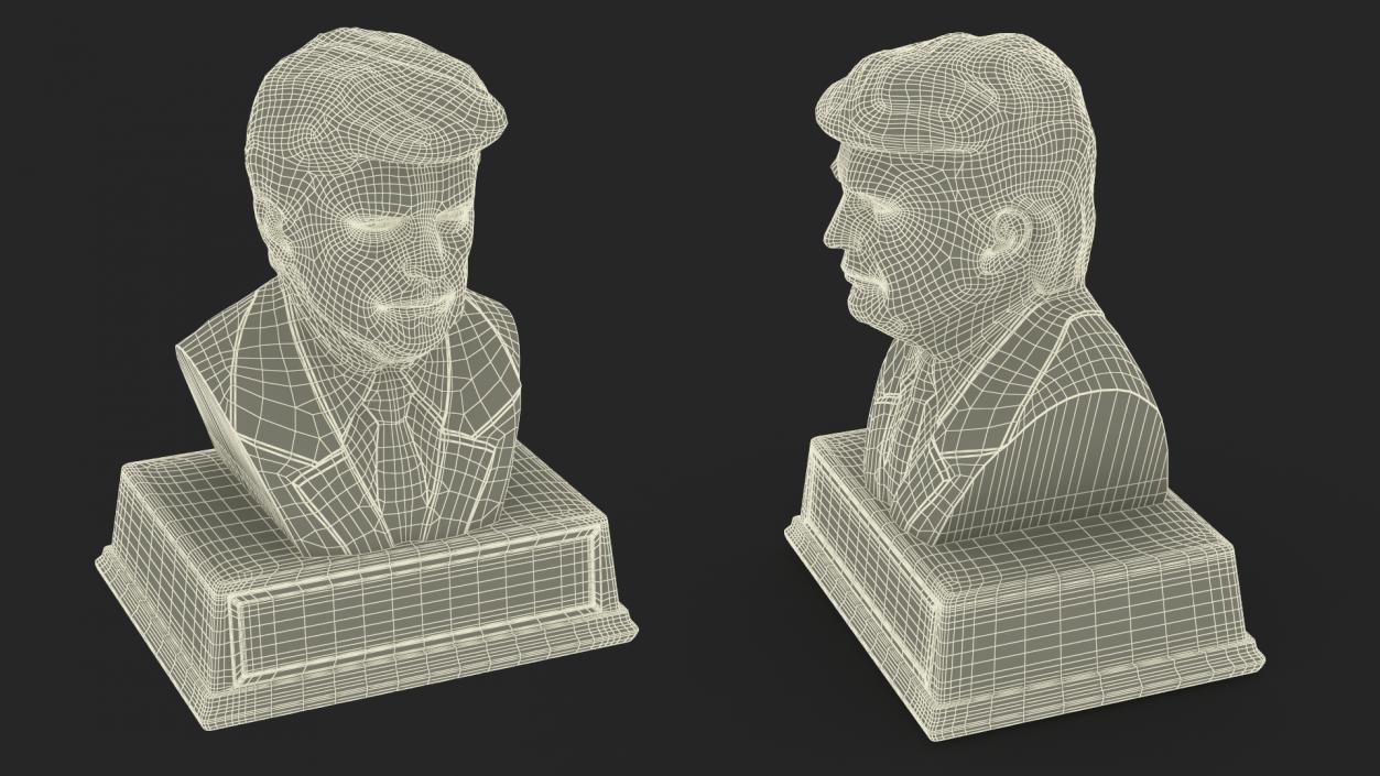 Bust of Donald Trump on Pedestal 3D