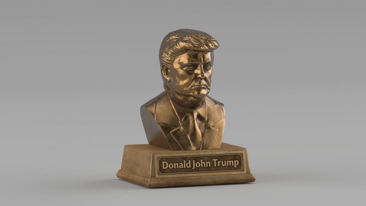 Bust of Donald Trump on Pedestal 3D