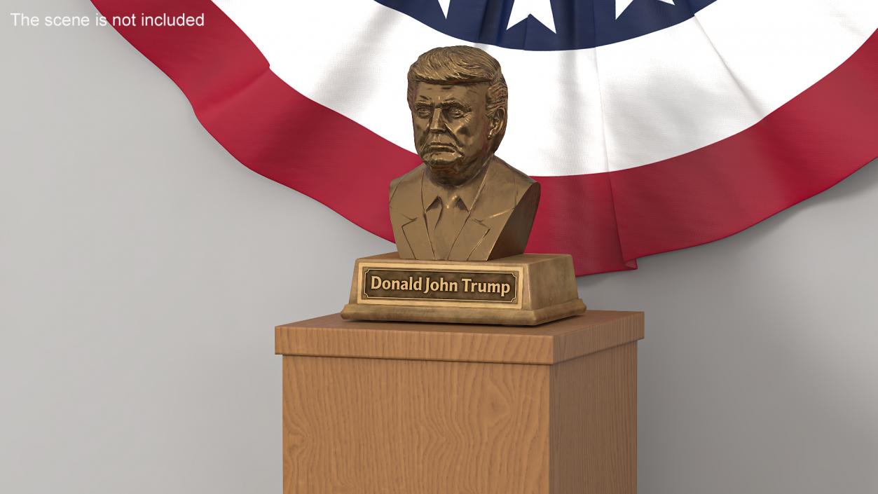 Bust of Donald Trump on Pedestal 3D