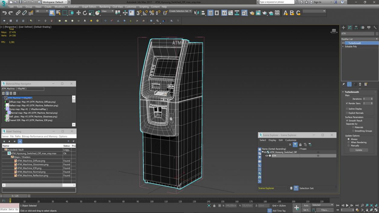 ATM Hyosung Switched Off 3D model