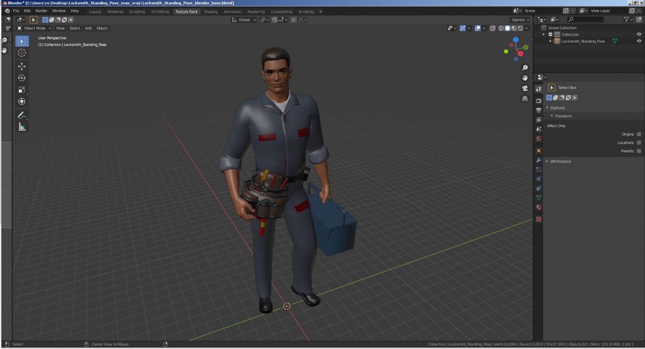 3D Locksmith Standing Pose model